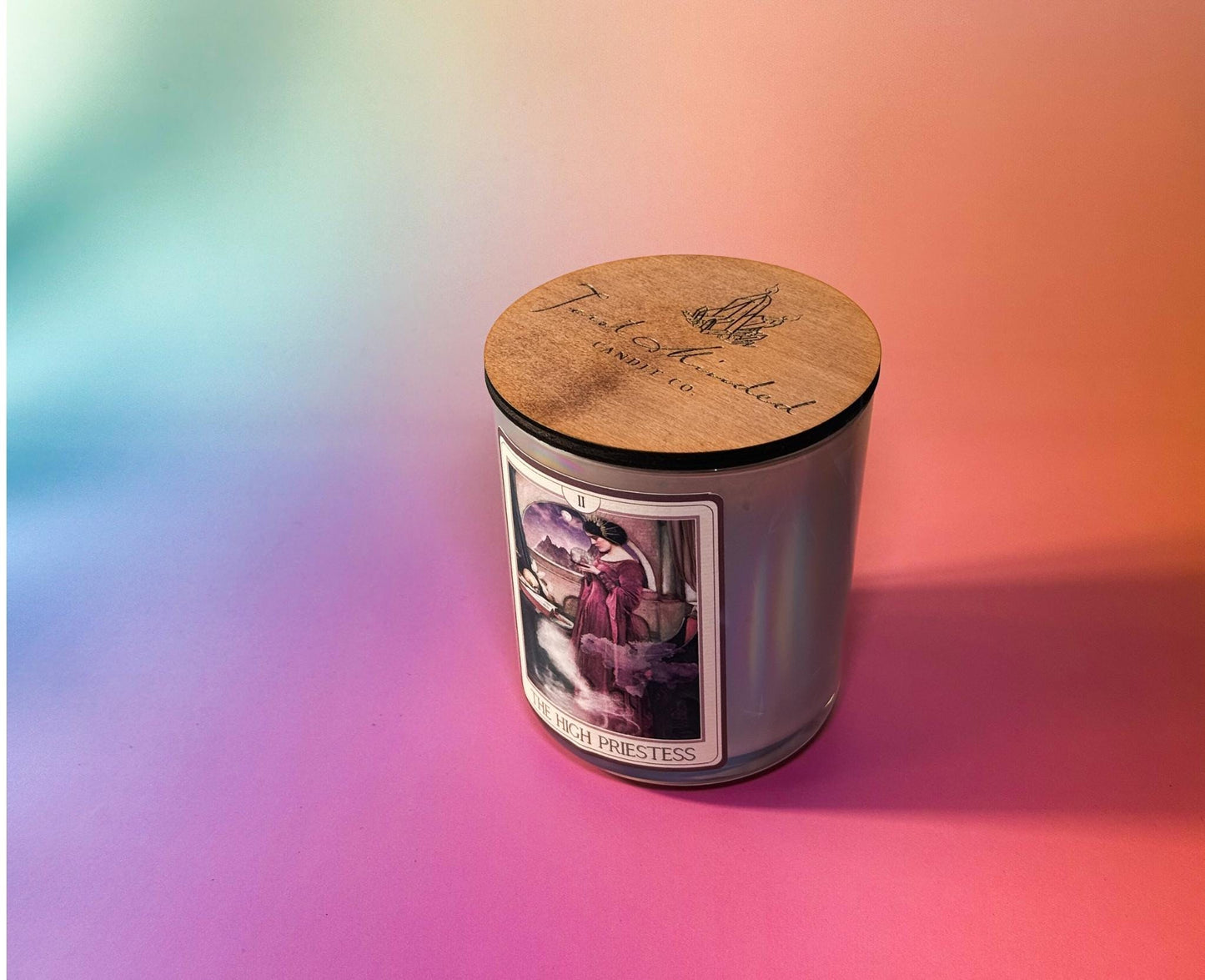 The High Priestess Tarot Candle – Eucalyptus, Rosemary and Amber – Crystal Infused Candle for Intuition, Wisdom and Calm – Hand-Poured Gift