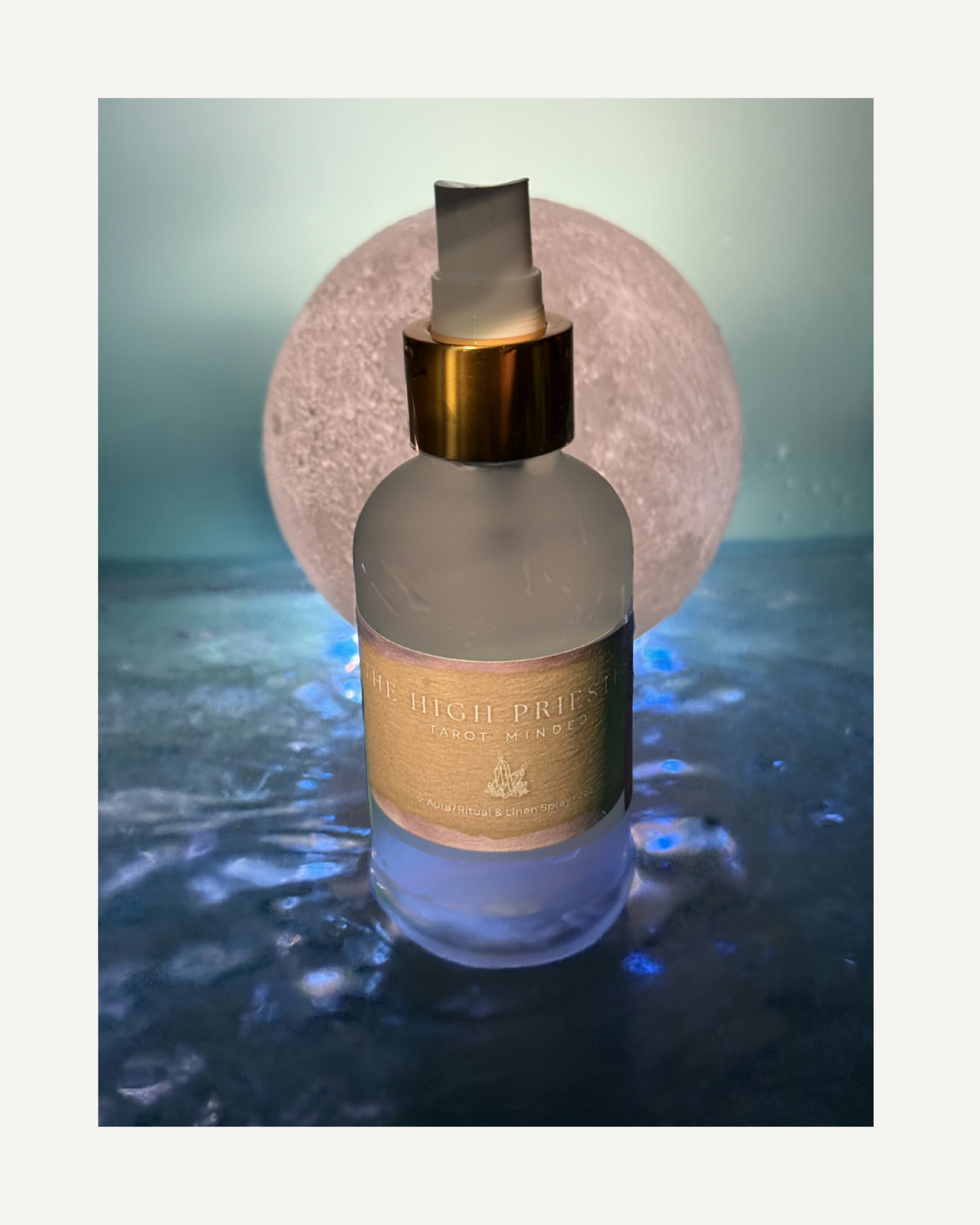 The High Priestess Room + Aura Spray – Calming Herbal + Floral Mist for Intuition | With Moonstone + Lapis Lazuli | Crystal-Infused Clean Fragrance | 4oz Spray